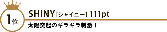 1位 SHINY［シャイニー］111pt 太陽突起のギラギラ刺激！