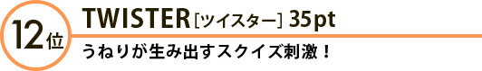 12位 TWISTER［ツイスター］35pt うねりが生み出すスクイズ刺激！