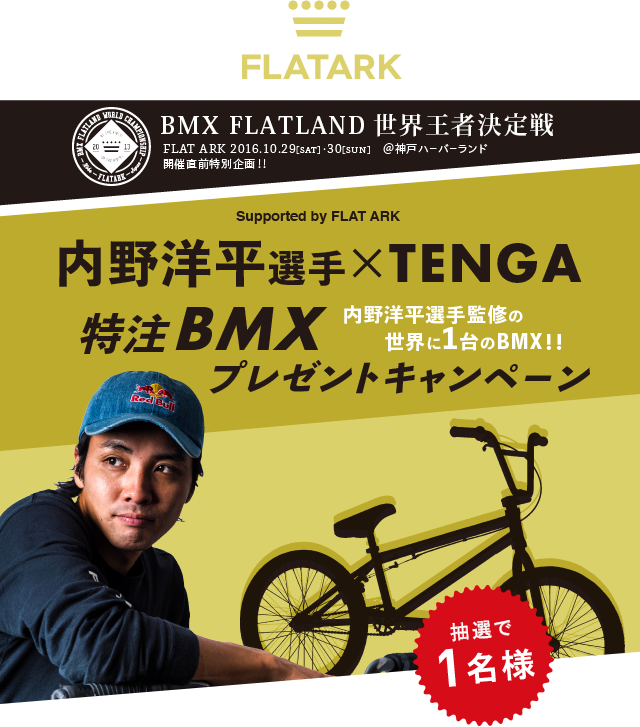 内野洋平選手×TENGA 特注BMXプレゼントキャンペーン | TENGA(テンガ)公式サイト 