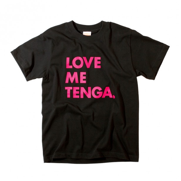 LOVE_ME_TENGA Tシャツ ブラック×ピンク